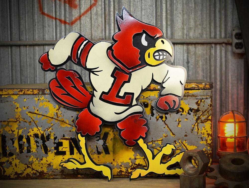 Old Cardinal Bird Logo - University of Louisville Cardinal Bird 3D Vintage Metal Artwork ...