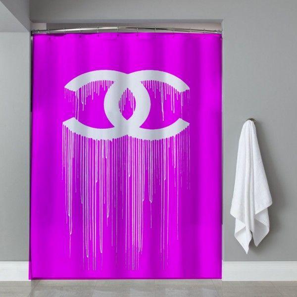 Drip Melt Logo - Chanel Drip melt logo pink Shower Curtain | uCaser Shower Curtain ...