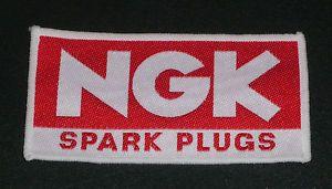 Vintage Spark Plug Logo - NGK SPARK PLUGS SEW ON BADGE PATCH LOGO EVO HRC VINTAGE CR YZ KX RM ...