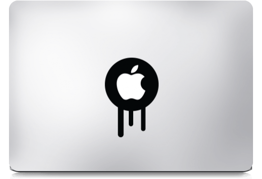 Drip Melt Logo - Circle Drip Macbook Stickers