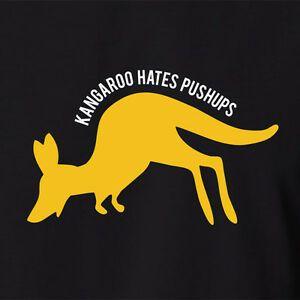 Kangaroo Clothing Logo - Funny T-shirt Kangaroo Hates Pushups Cool Aussie Pride Humor ...