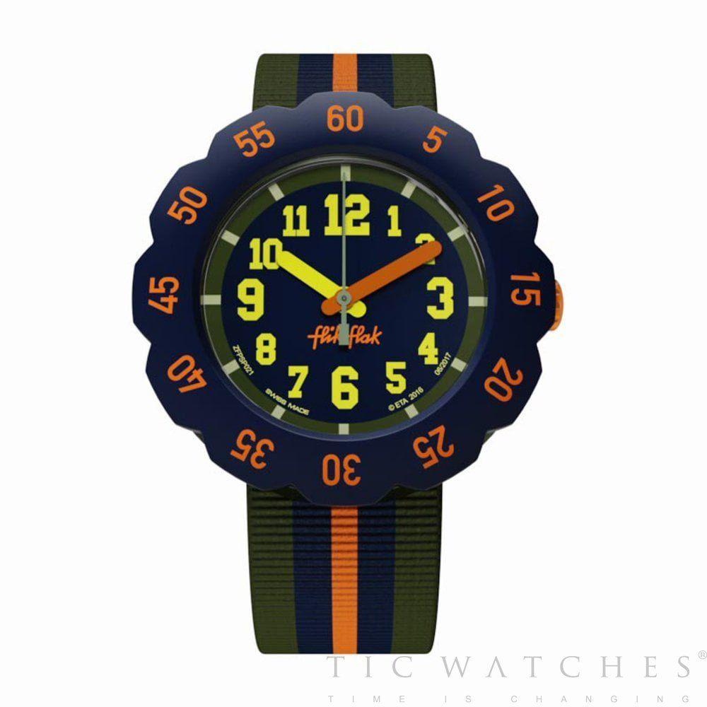 Orange and Green Circle Logo - Flik Flak Orange Line FPSP021 Children's Watch available at Tic Watches