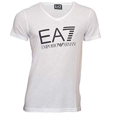 White V Logo - EA7 Emporio Armani Sea World Core Logo V-Neck T-Shirt, White: Amazon ...