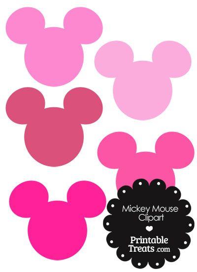 Pink Mickey Mouse Logo - Mickey Mouse Head Clipart in Shades of Pink — Printable Treats.com