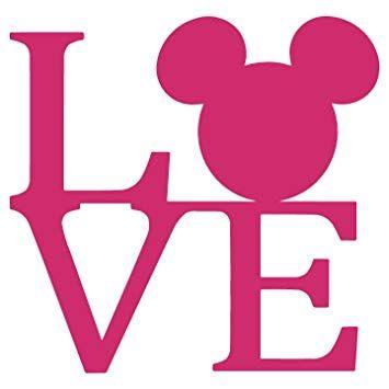 Pink Mickey Mouse Logo - Crawford Graphix Mickey Mouse Ears Love Logo