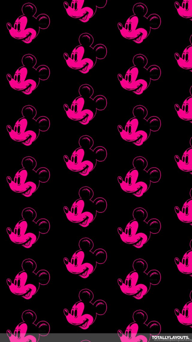 Pink Mickey Mouse Logo - Pink Mickey Mouse Heads iPhone Wallpaper Cartoon Wallpaper Desktop