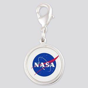 Silver NASA Logo - Nasa Charms - CafePress