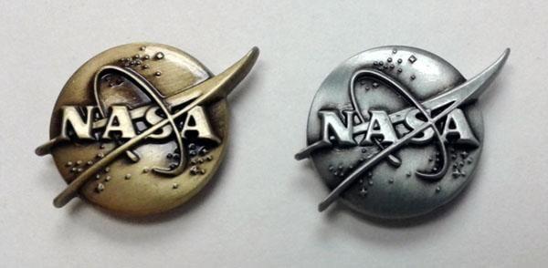 Silver NASA Logo - Shop NASA 3D LAPEL PIN IN ANTIQUE BRONZE OR SILVER Online from
