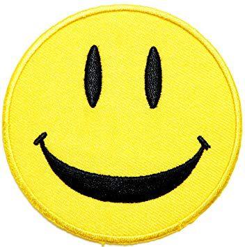 Happy Emoji Logo - Emoji Smile Happy Face Logo Kid Hippie Patch Sew Iron