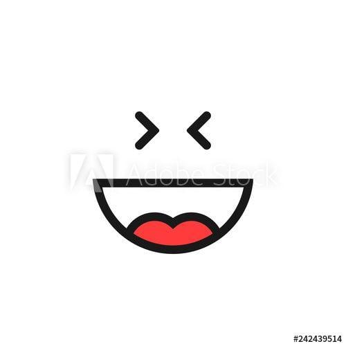 Happy Emoji Logo - thin line happy emoji logo like laugh this stock vector