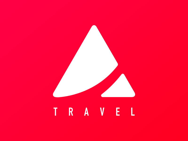 Mountain Red Triangle Logo - Travel Logo