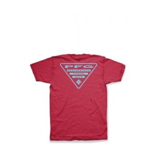 Mountain Red Triangle Logo - Columbia PFG Short Sleeve Triangle Graphic Tee Mountain Red Men T ...