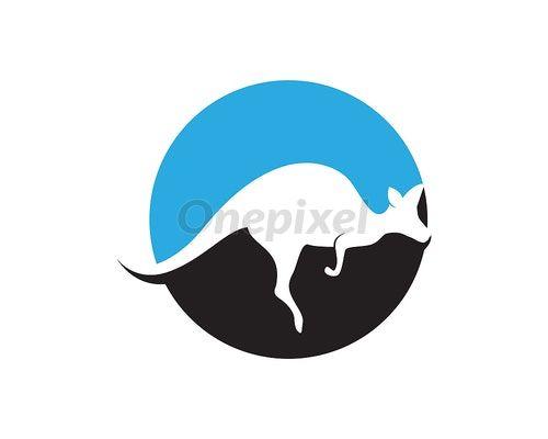 And Symbol with Blue Kangaroo Logo - Kangaroo jump animal logo and symbols