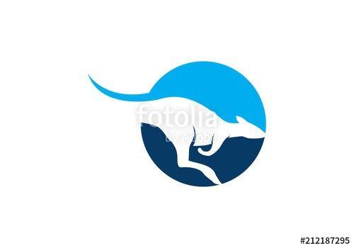 And Symbol with Blue Kangaroo Logo - Kangaroo logo Icon Vector