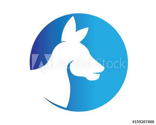 And Symbol with Blue Kangaroo Logo - Modern Isolated Animal Head Silhouette Logo Circle - Kangaroo Symbol ...