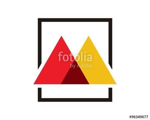 Mountain Red Triangle Logo - M Letter Peak Mountain Logo Stock Image And Royalty Free Vector