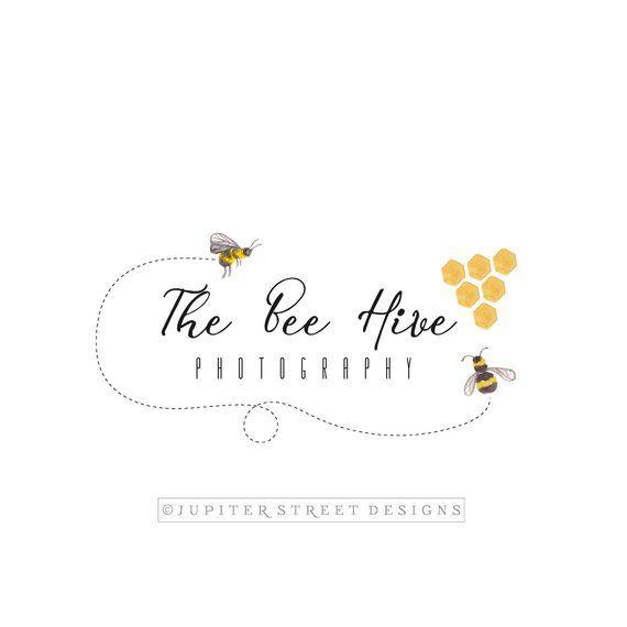 Hive Logo - Bee Logo-Honey Comb Logo-Nature Logo-Hive Logo-Etsy Logo-Photography  Logo-Branding-FREE font change