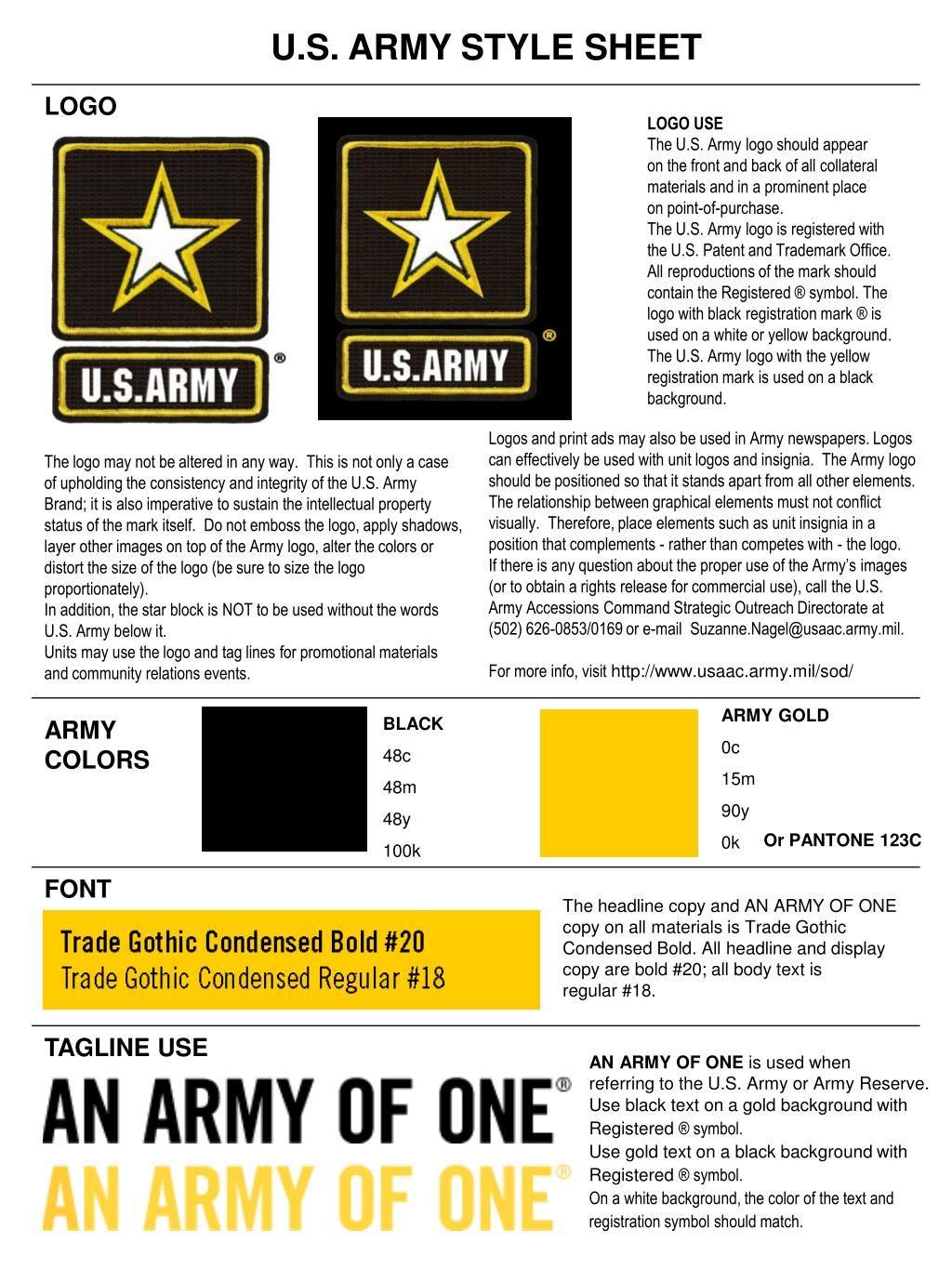 Prominent S Logo - PPT USE The U.S. Army logo should appear on the front