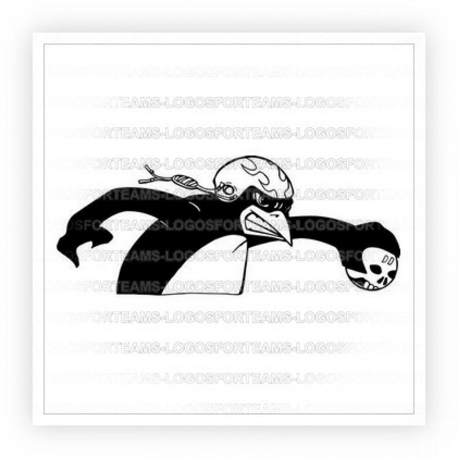 Mean Ball Logo - Mascot Logo Part of a Mean Penguin Holding A Ball