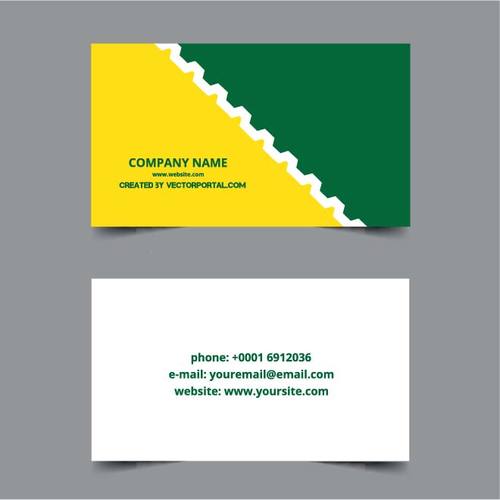 Green and Yellow Company Logo - Business card template in yellow and green color | Public domain vectors