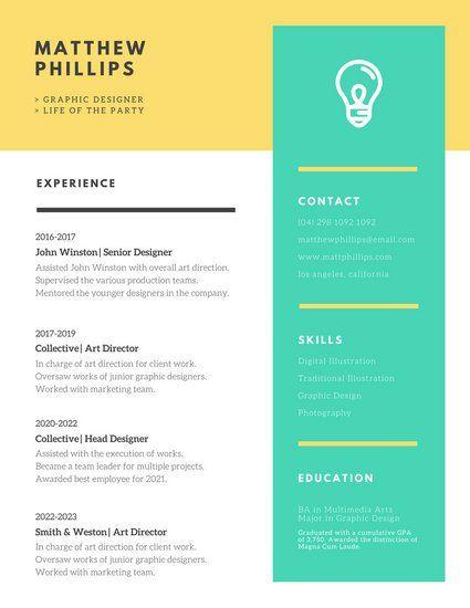 Green and Yellow Company Logo - Yellow and Green Modern Creative Resume - Templates by Canva