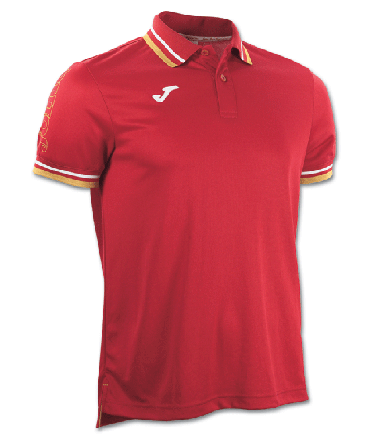 Red Gold White Logo - Joma Campus Short Sleeve Polo Shirts Red / Gold / White