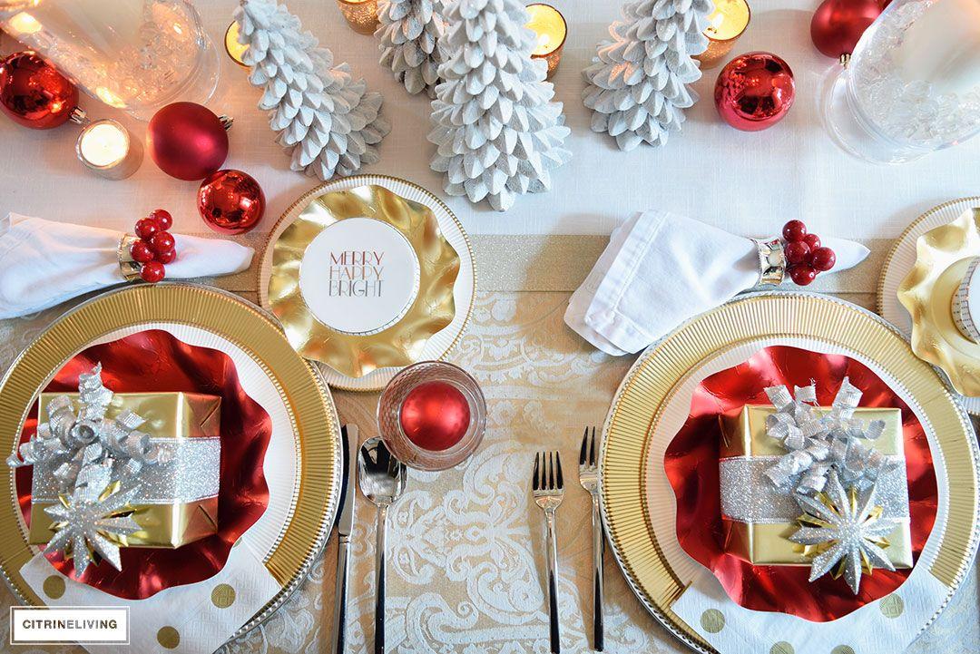 Red Gold White Logo - RED, WHITE AND GOLD HOLIDAY TABLESCAPE WITH A TWIST