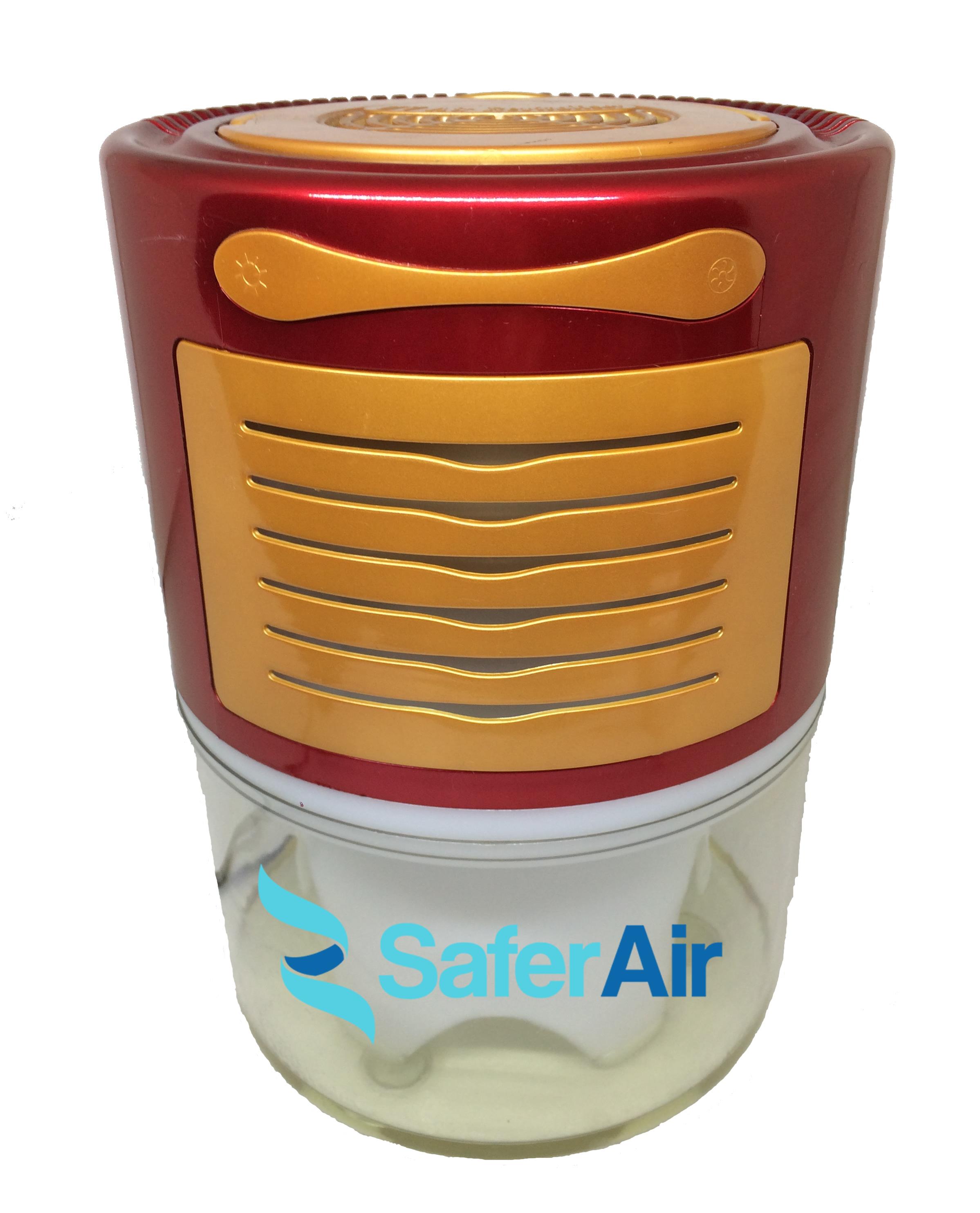 Red Gold White Logo - SaferAir Guardian Air Purifier Gold & Red - No Pet Pong