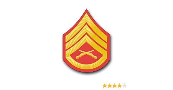 Red Gold White Logo - US Marine E 6 Staff Sergeant Red Gold Chevron Rank