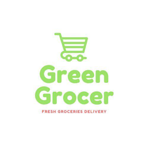 Green Shopping Logo - Green Cart Icon Grocery Logo - Templates by Canva