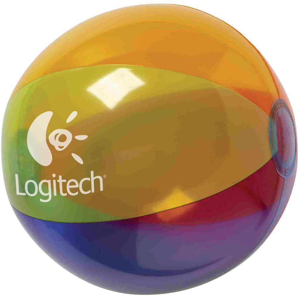 Multi Color Sphere Logo - Promotional Translucent 16 Multi Color Round Beach Balls