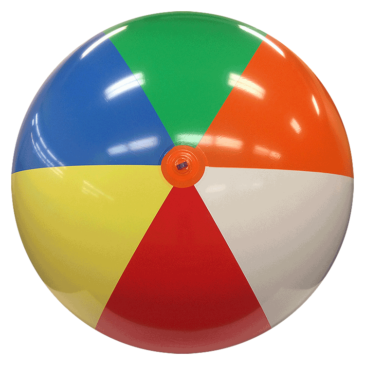 Multi Color Sphere Logo - 10-FT Deflated Size Multicolor Beach Ball - Get Beach Balls Customized