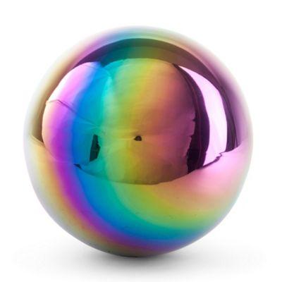 Multi Color Sphere Logo - Buy Multi Coloured Petrol Effect 18cm Stainless Steel Garden Gazing