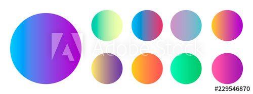 Multi Color Sphere Logo - Rounded holographic gradient sphere button. Multicolor green purple ...