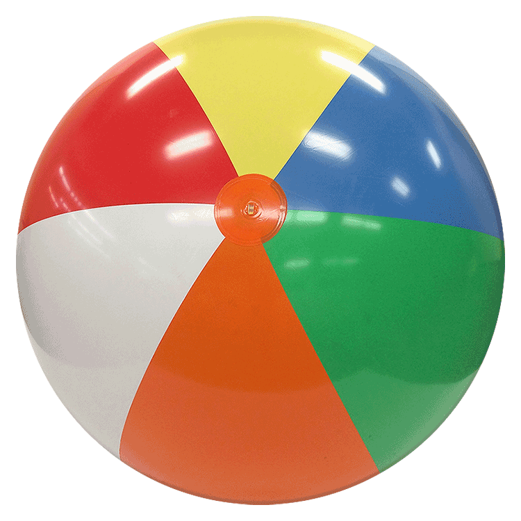 Multi Color Sphere Logo - 6 FT Deflated Size Multicolor Beach Ball Beach Balls Customized