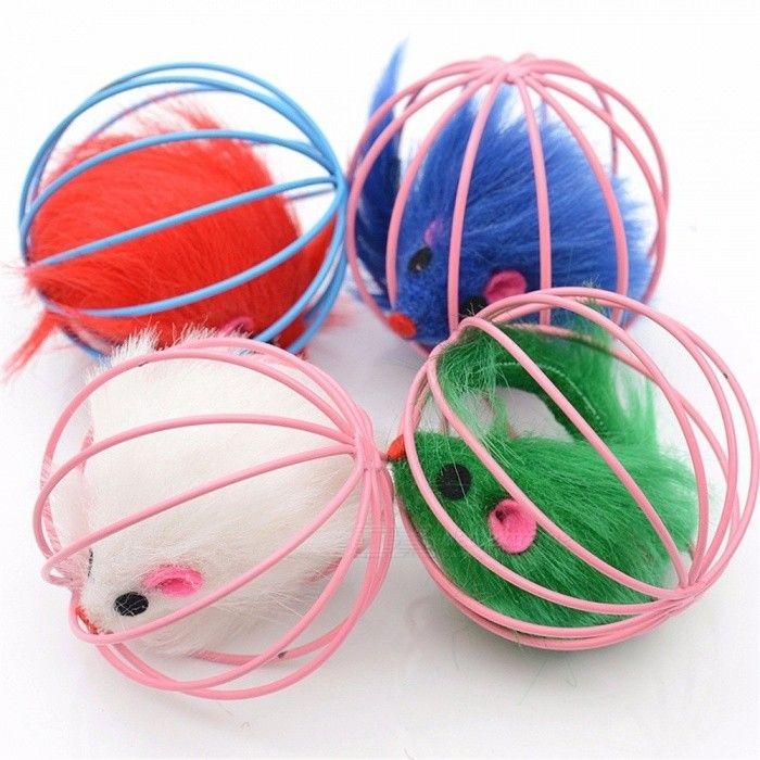 Multi Color Sphere Logo - X 6cm Multiple Color Sphere Caged Rats Rolling Wire Cage Plush