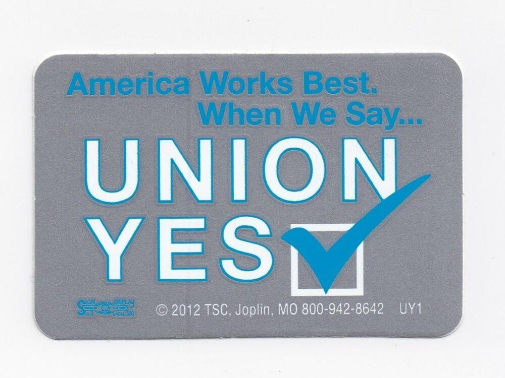 Union Yes Logo - Union Yes' Hard Hat Stickers, Union Made for tradesmen 8 for $8 ...