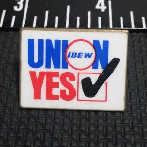 Union Yes Logo - Vintage IBEW Union Yes Lapel Hat Pin | eBay