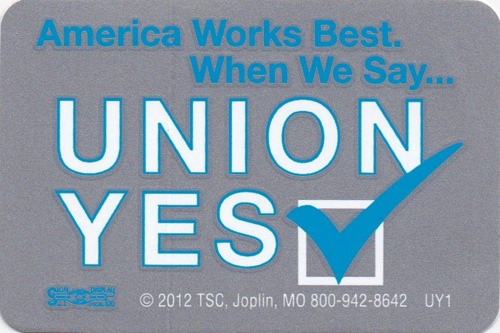 Union Yes Logo - Union YES...' Hard Hat Sticker #UY1 – Hard Hat Gear