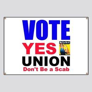 Union Yes Logo - Union Yes Banners - CafePress