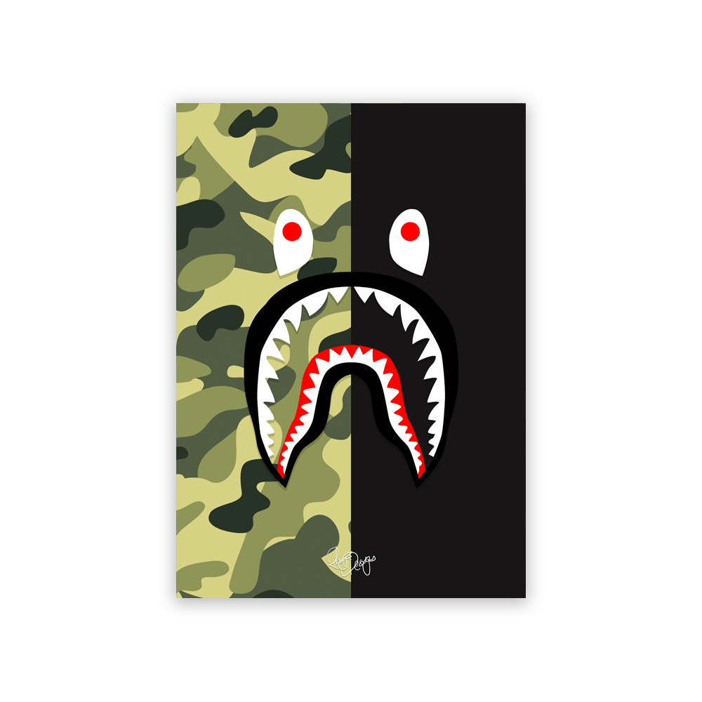 Camo BAPE Shark Logo - Rhys Designs