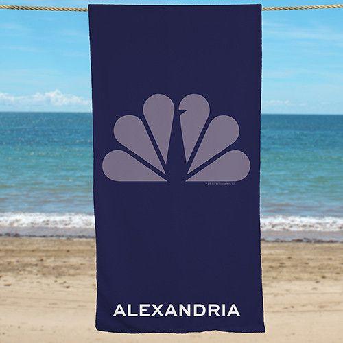 Blue NBC Logo - Personalized NBC Monochromatic Beach Towel