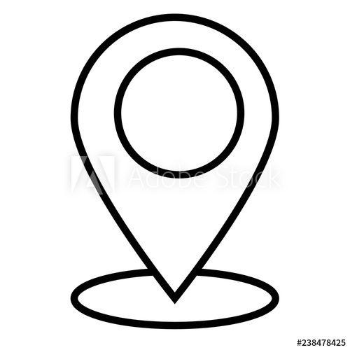 Location White Logo - outline location icon on white background. flat style. outline map