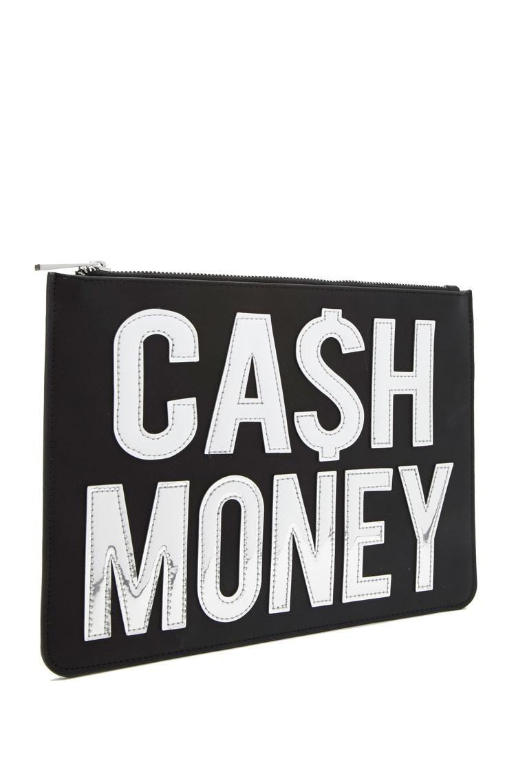 Cash Money Logo - Forever 21 Cash Money Graphic Clutch in Black - Lyst