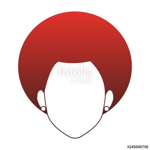 Woman with Red Lines Logo - Young woman face cartoon red lines