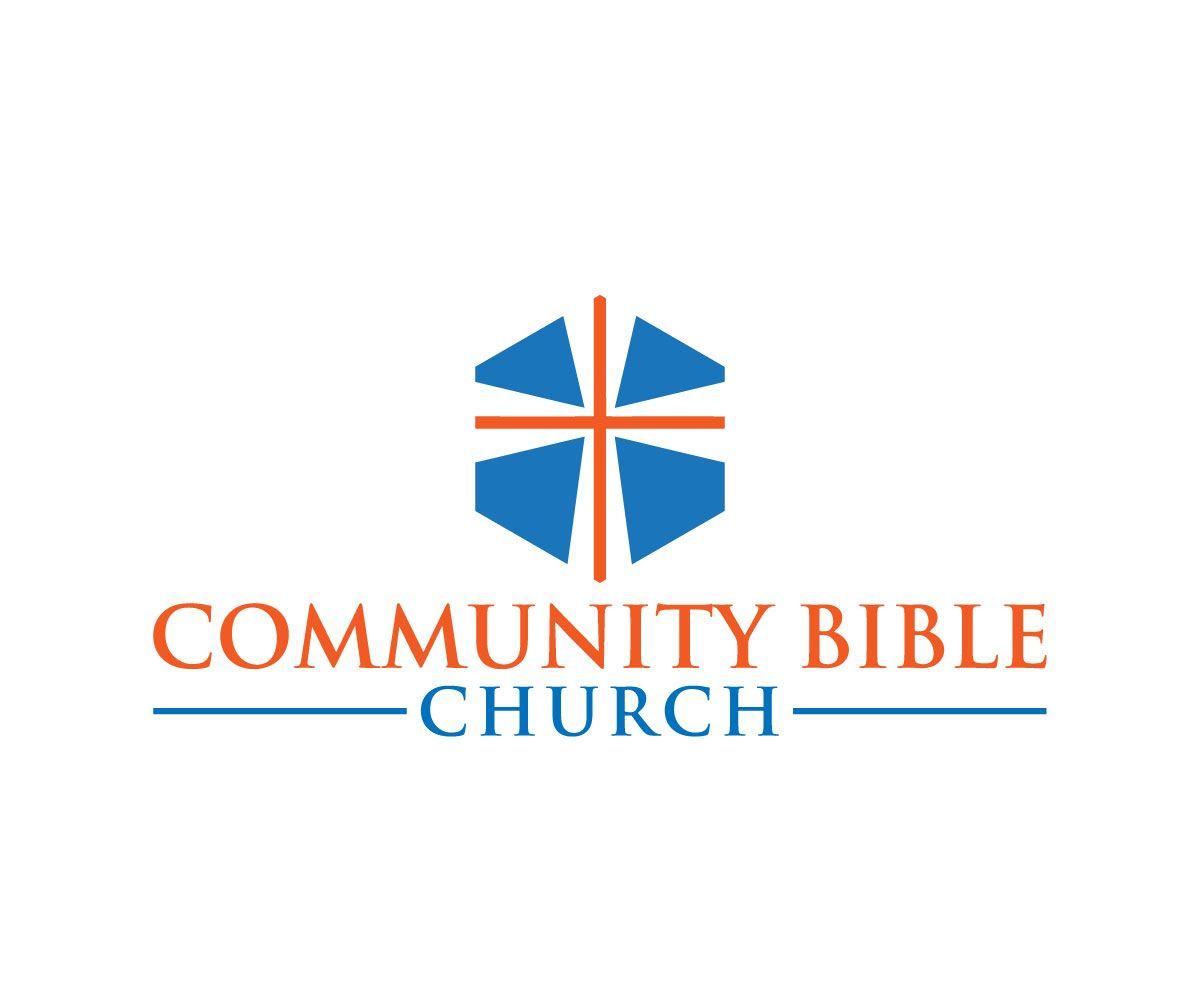 Red and Grey Church Logo - Modern, Elegant, Church Logo Design for Community Bible Church