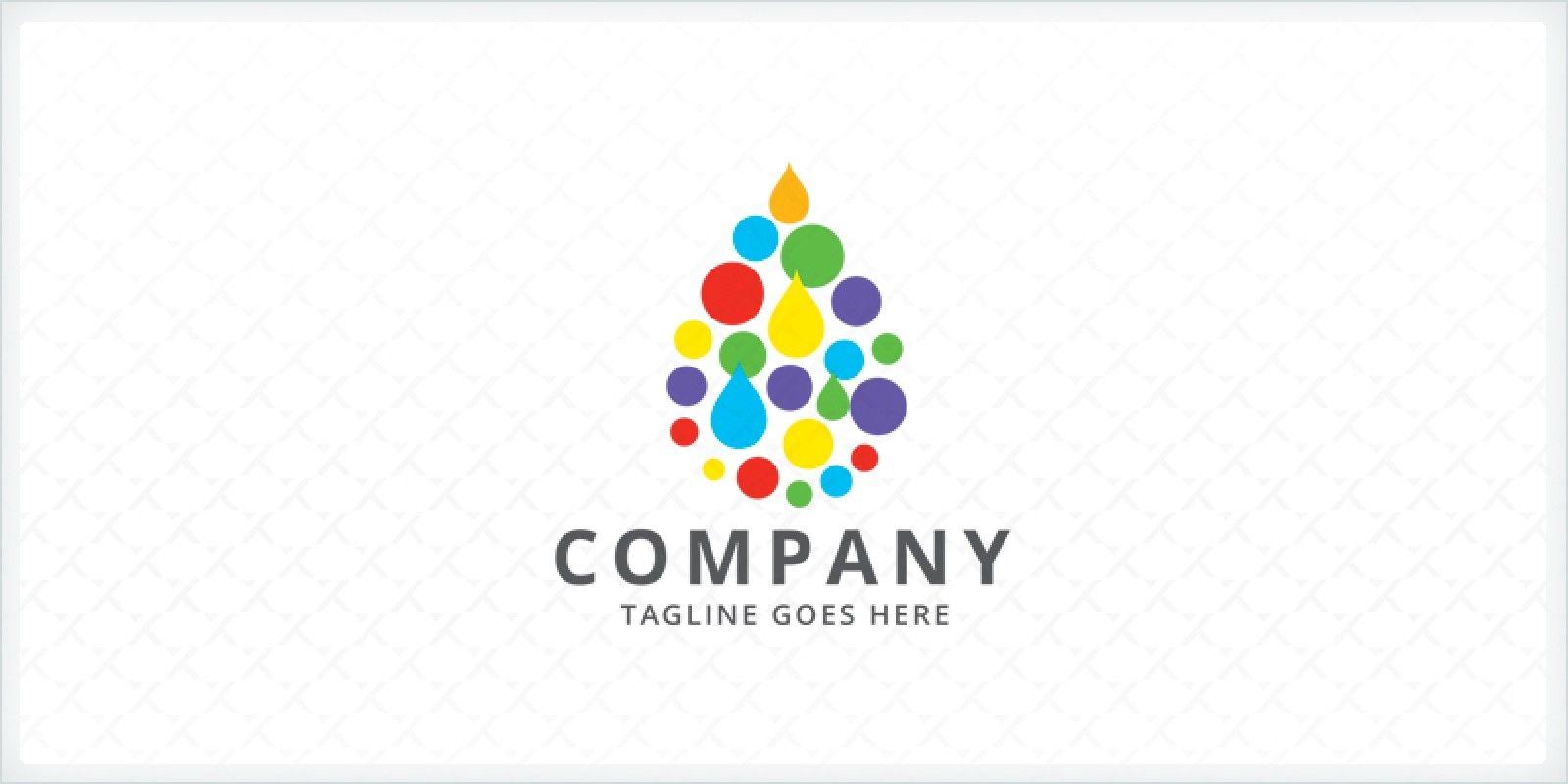 Rainbow Water Logo - Rainbow Water Droplet Logo Template | Codester