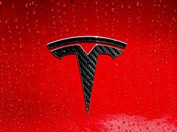 Tesla Red Logo - EV Wraps Tesla Model 3 Trunk Logo Decal (Carbon Fiber)