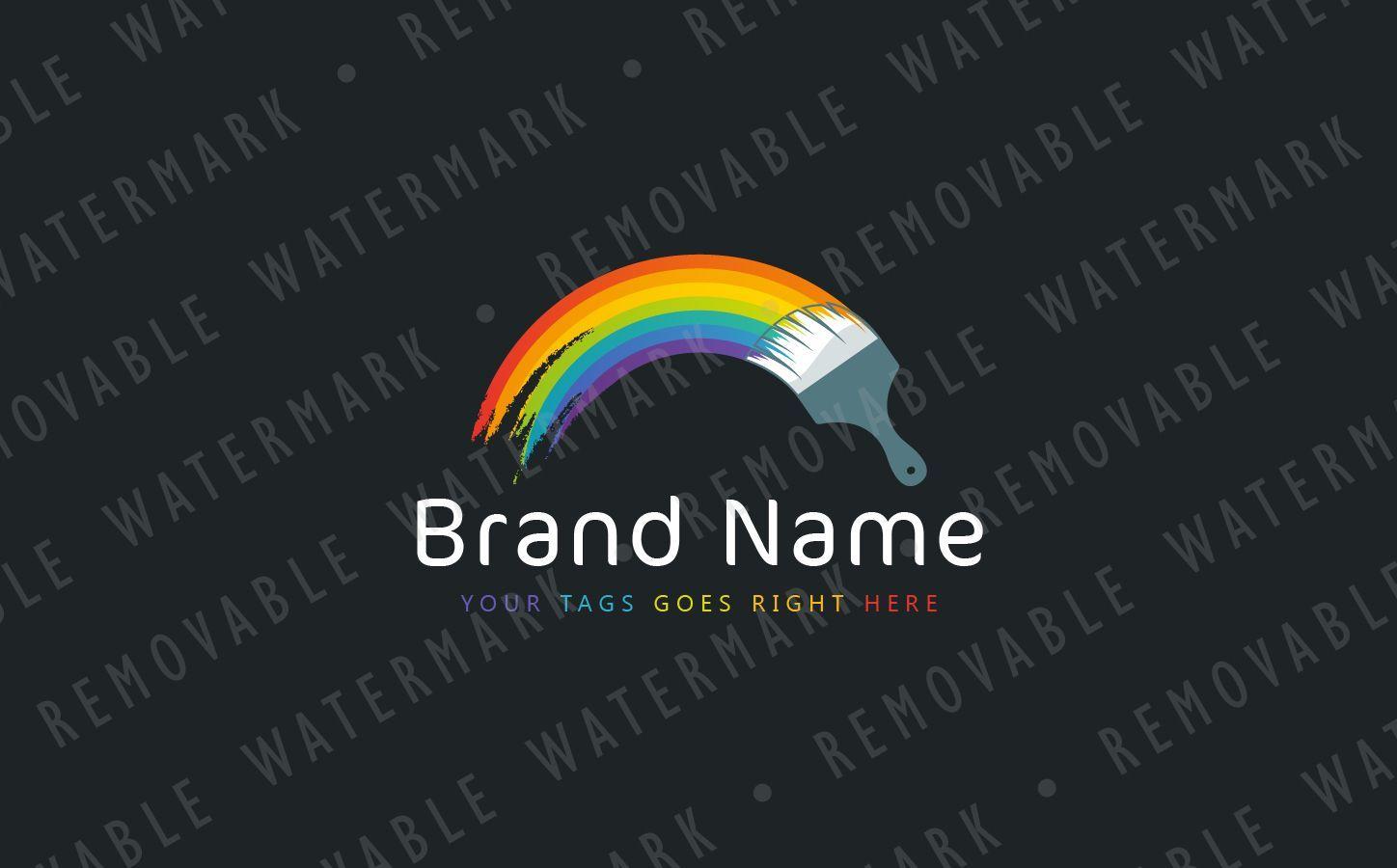 Rainbow Water Logo - Painted Rainbow Logo Template | design | Logo templates, Logo design ...