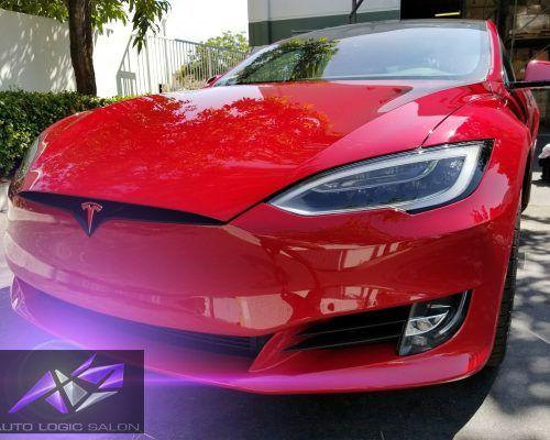 Tesla Red Logo - Tesla Model S Vinyl Wrap. Get A Free Quote Today (Google Recommended)